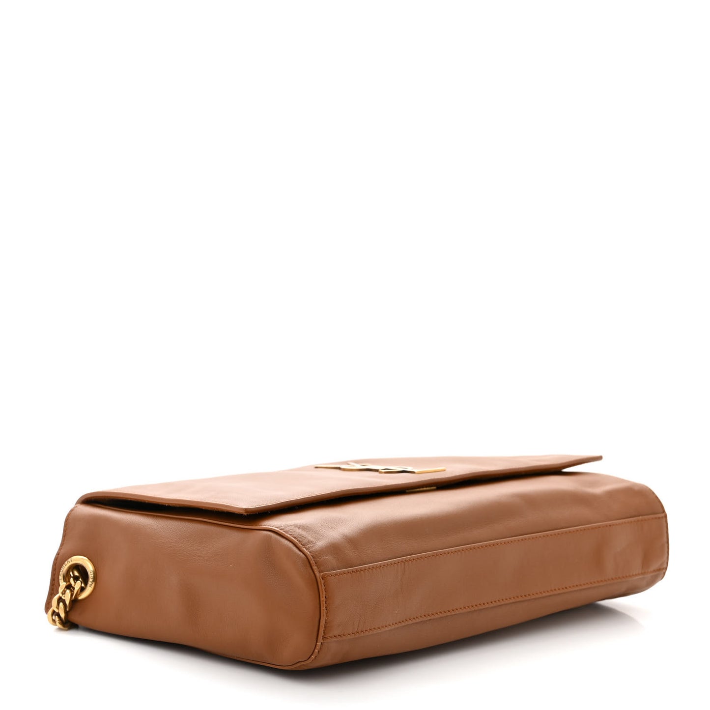 Smooth Calfskin Suede Medium Reversible Monogram Kate Satchel Brick