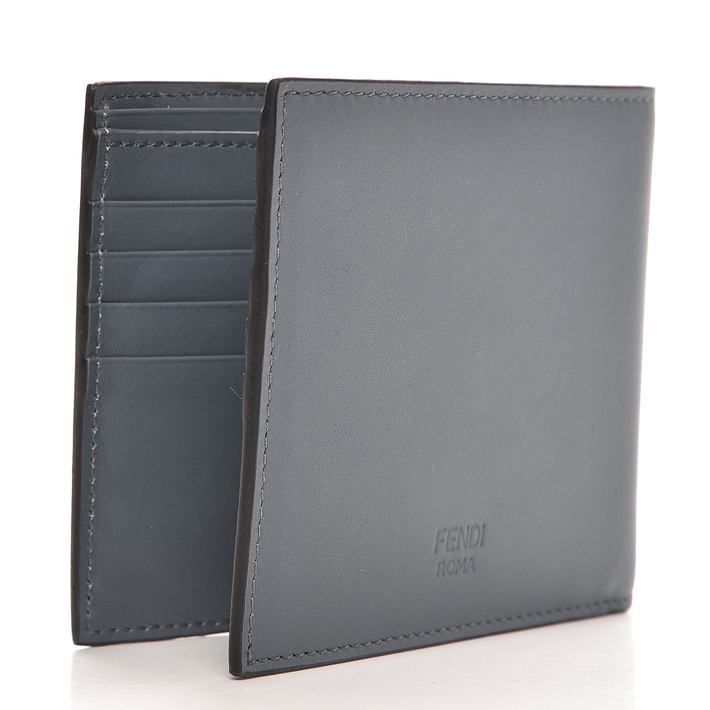 Calfskin Metal Monster Eyes Bi-Fold Wallet Tempesta