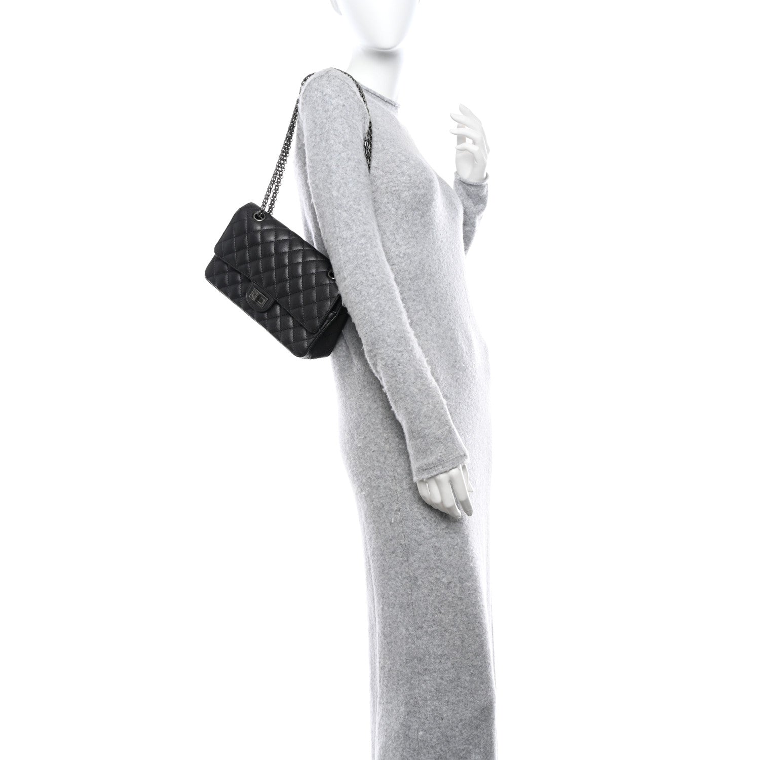 Chanel Metallic Sheepskin Quilted 2.55 Reissue 225 Flap Charcoal 2 of 11