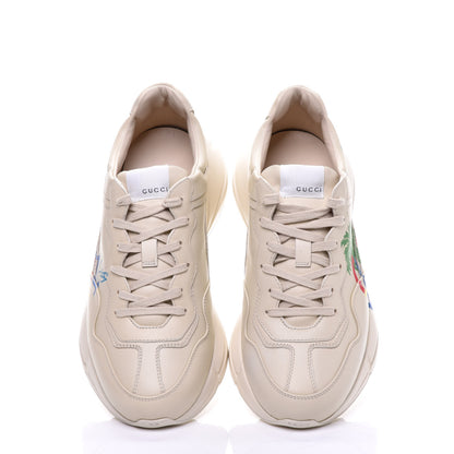 Gucci Calfskin Hawaii Printed Mens Rhyton Sneakers 8.5 White 4 of 9