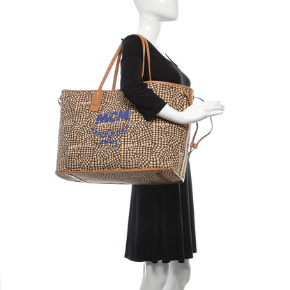MCM Visetos Large Liz Reversible Shopper Tote Cognac 2 of 16