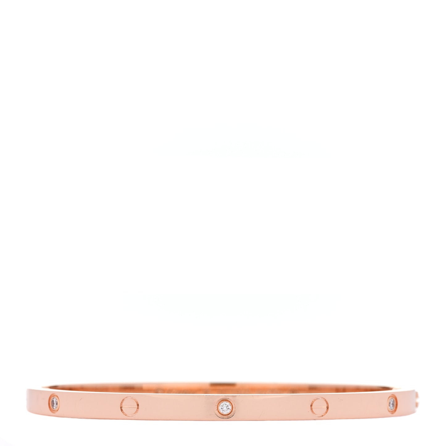 18K Pink Gold 6 Diamond Small LOVE Bracelet 16