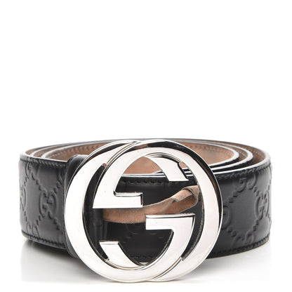 Gucci Guccissima Signature Interlocking G 40mm Belt 90 36 Black 1 of 7