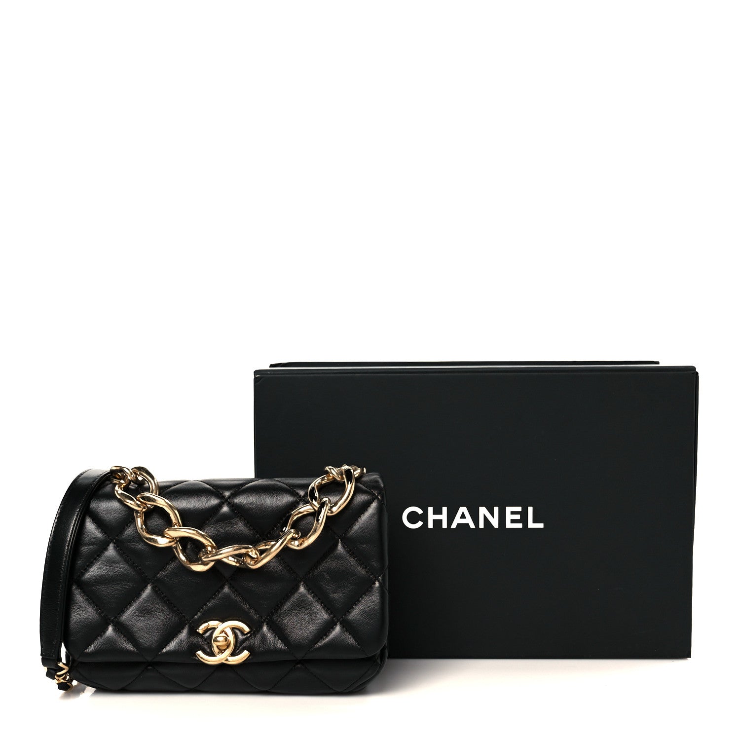 Chanel Lambskin Quilted Small Color Match Flap Black 11 of 11