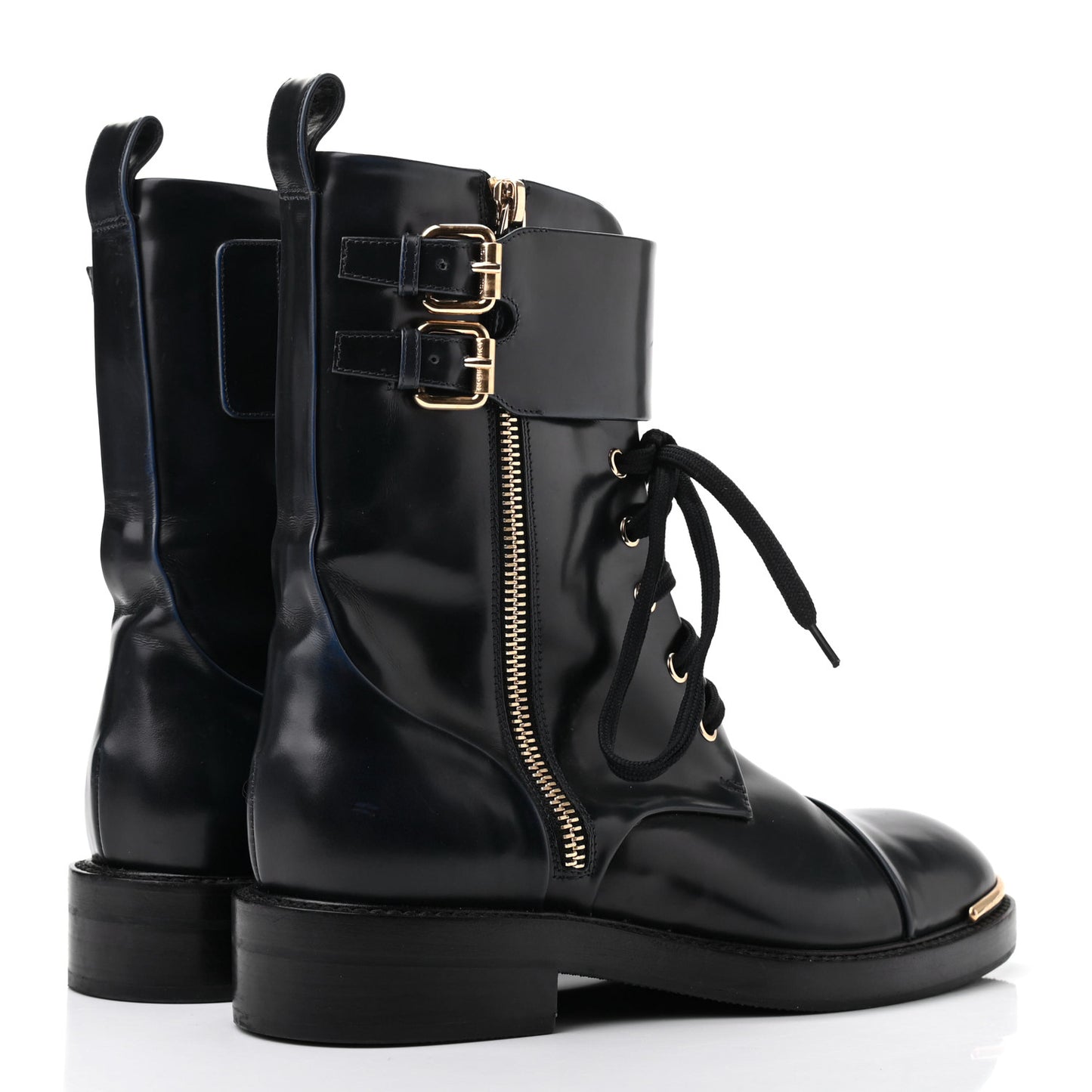 Calfskin Diplomacy Ranger Combat Boots 35.5 Blue