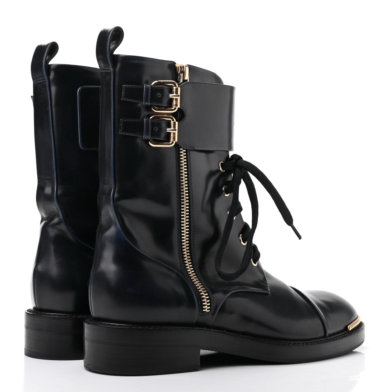 Louis Vuitton Calfskin Diplomacy Ranger Combat Boots 35.5 Blue 4 of 7
