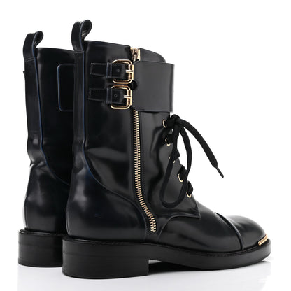 Louis Vuitton Calfskin Diplomacy Ranger Combat Boots 35.5 Blue 4 of 7