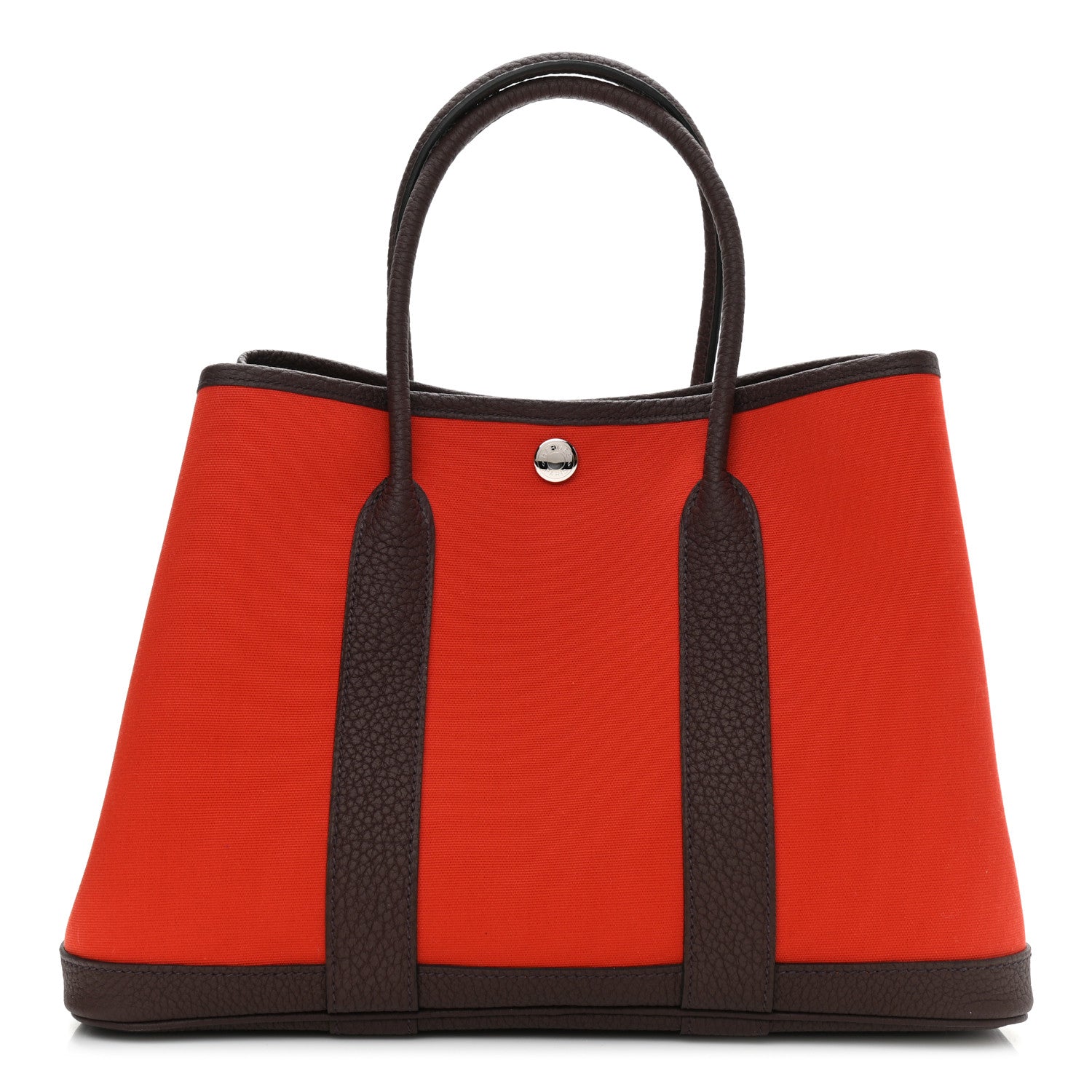 Hermes Toile Vache Country Garden Party Tote 30 TPM Orange Poppy Rouge Grenat 1 of 12