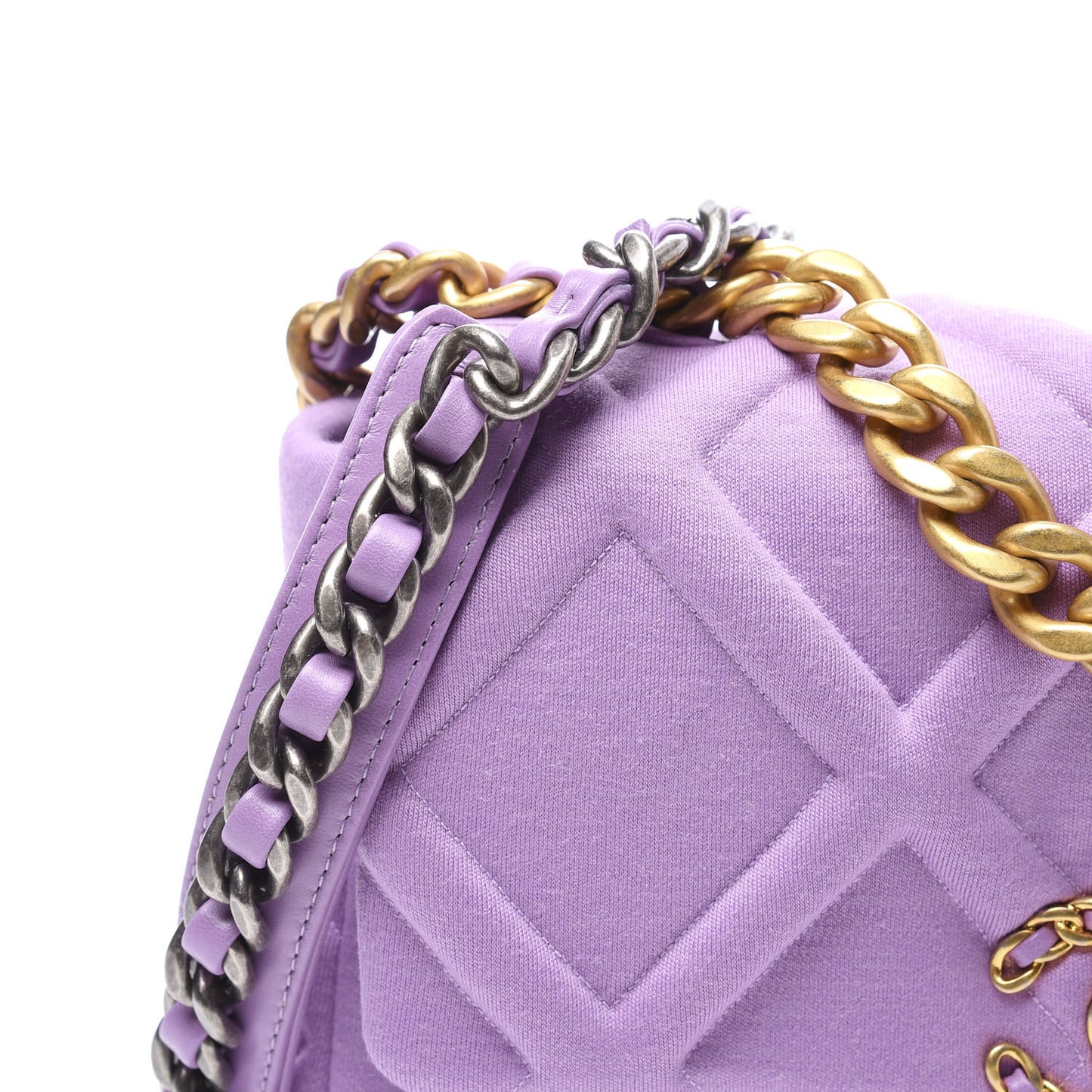 Jersey Lambskin Quilted Medium 19 Light Flap Purple
