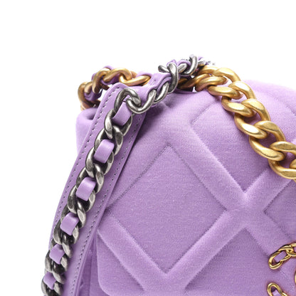 Chanel Jersey Lambskin Quilted Medium 19 Light Flap Purple 9 of 11