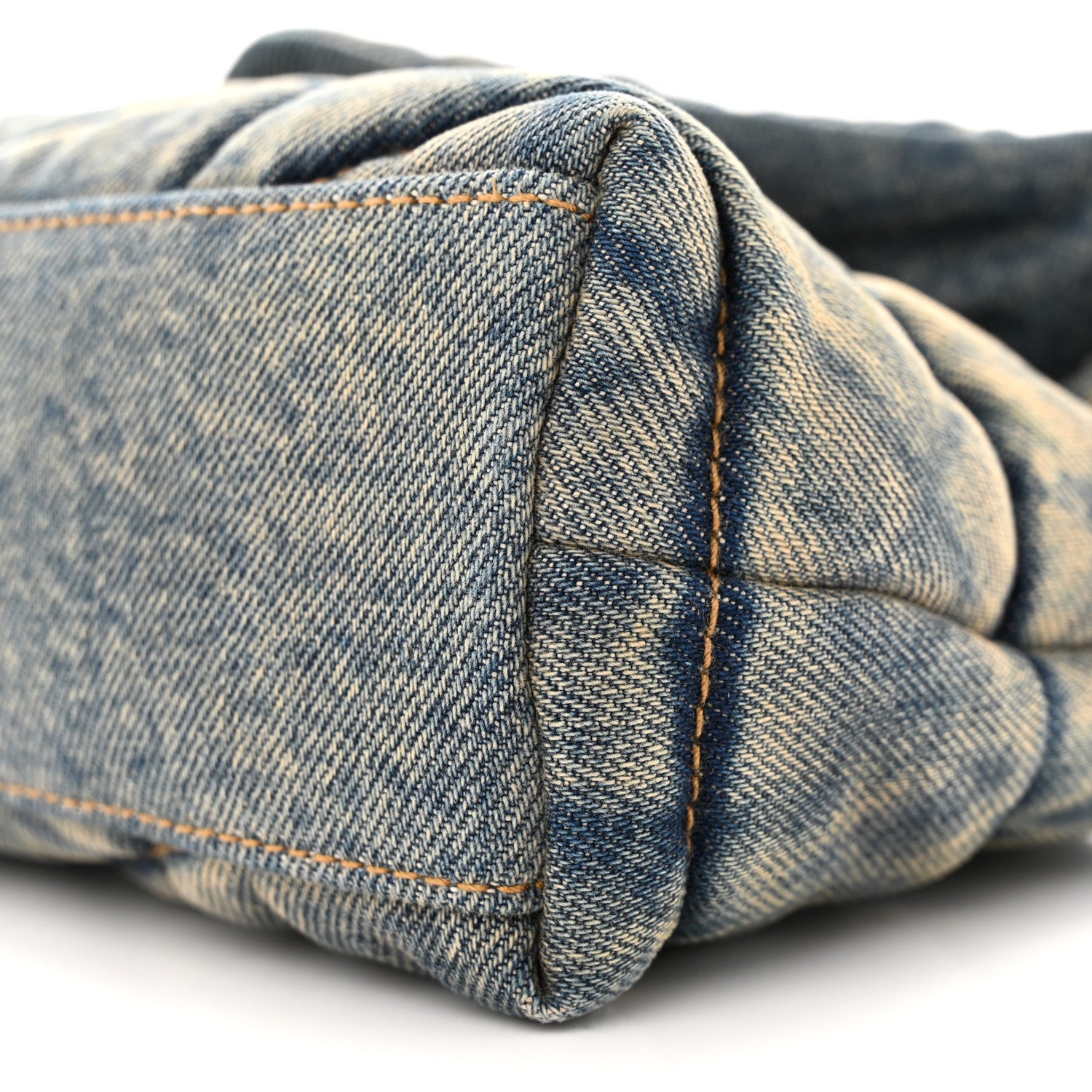 Saint Laurent Denim Quilted Toy Loulou Puffer Monogram Chain Satchel Blue Cinnamon 10 of 11