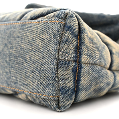 Saint Laurent Denim Quilted Toy Loulou Puffer Monogram Chain Satchel Blue Cinnamon 10 of 11