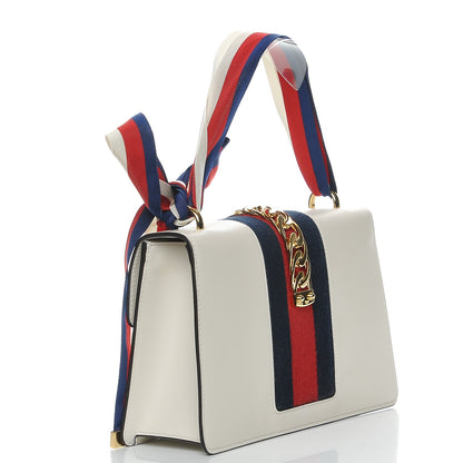 Gucci Calfskin Small Sylvie Shoulder Bag White 4 of 9