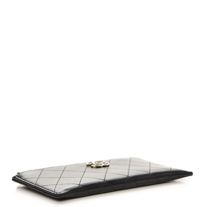 Chanel Lambskin Quilted Zip Pouch Black 4 of 8