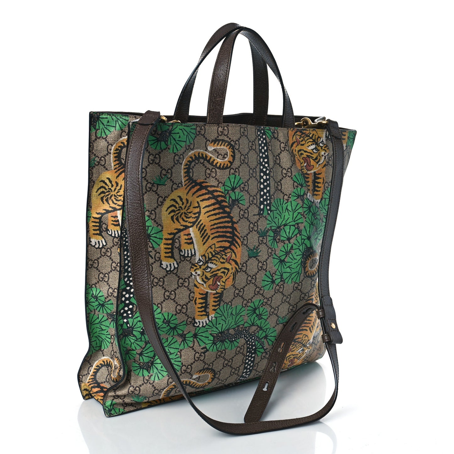 GG Supreme Monogram Bengal Vertical Tote Beige Yard