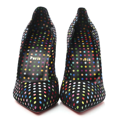 Christian Louboutin Suede Polka Dot Hot Chick 100 Pumps 40.5 Black Multicolor 2 of 8