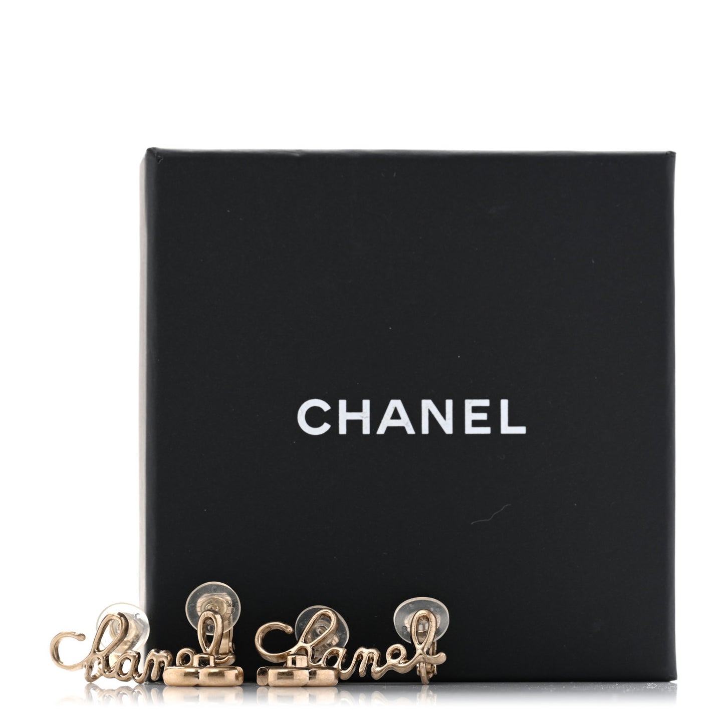 Metal Logo CC Turnlock Clip On Earrings Gold
