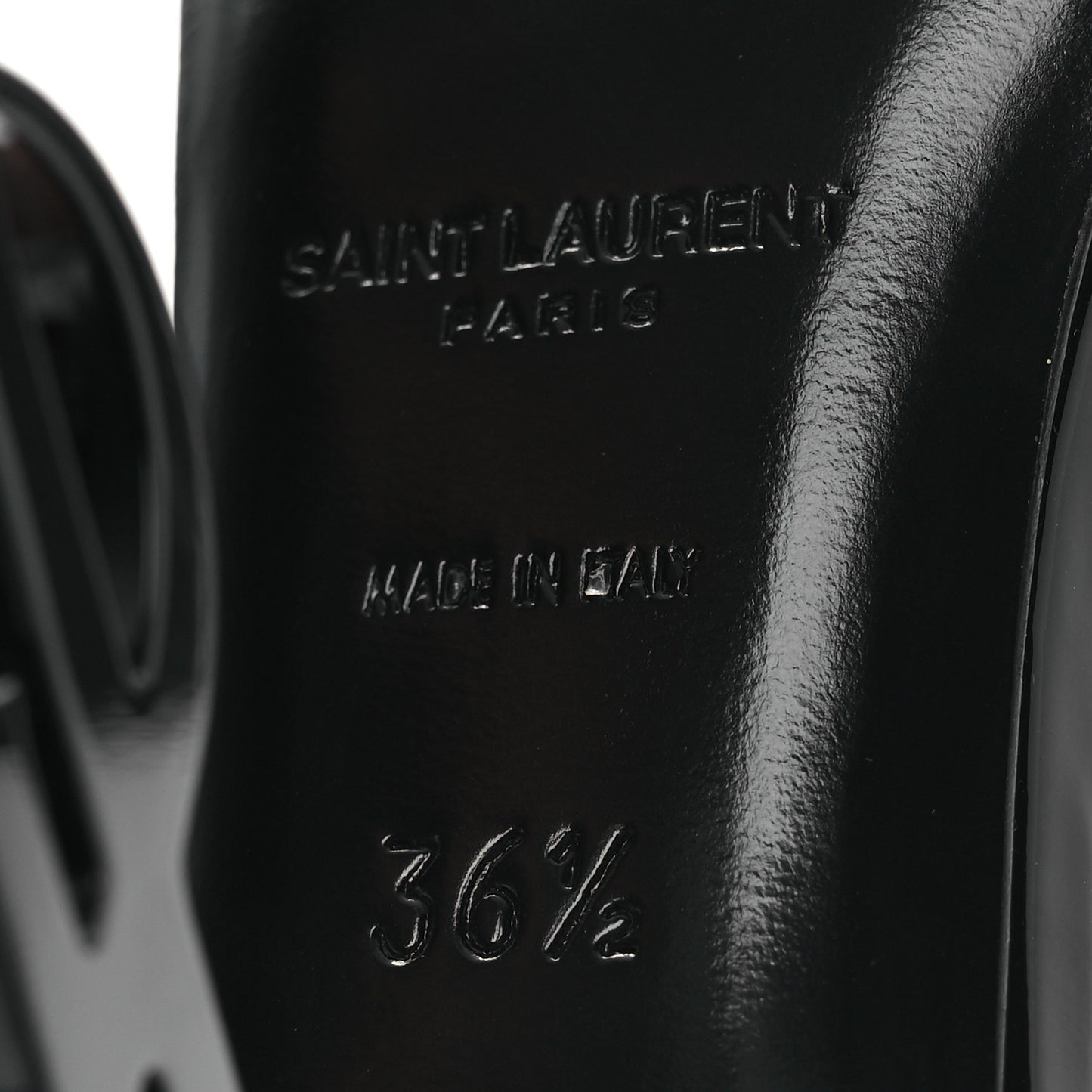 Patent Calfskin Opyum 110 Sandals 36.5 Black