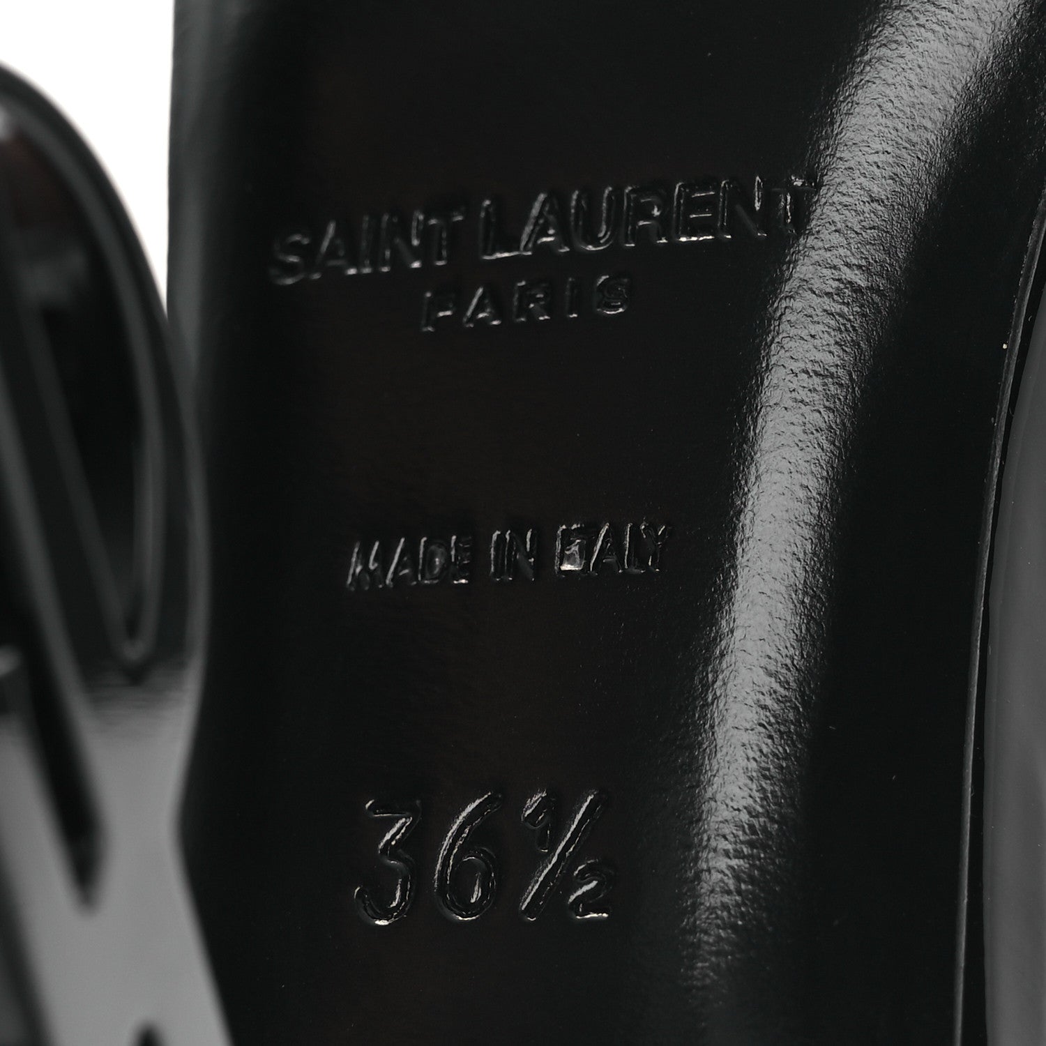 Saint Laurent Patent Calfskin Opyum 110 Sandals 36.5 Black 8 of 12