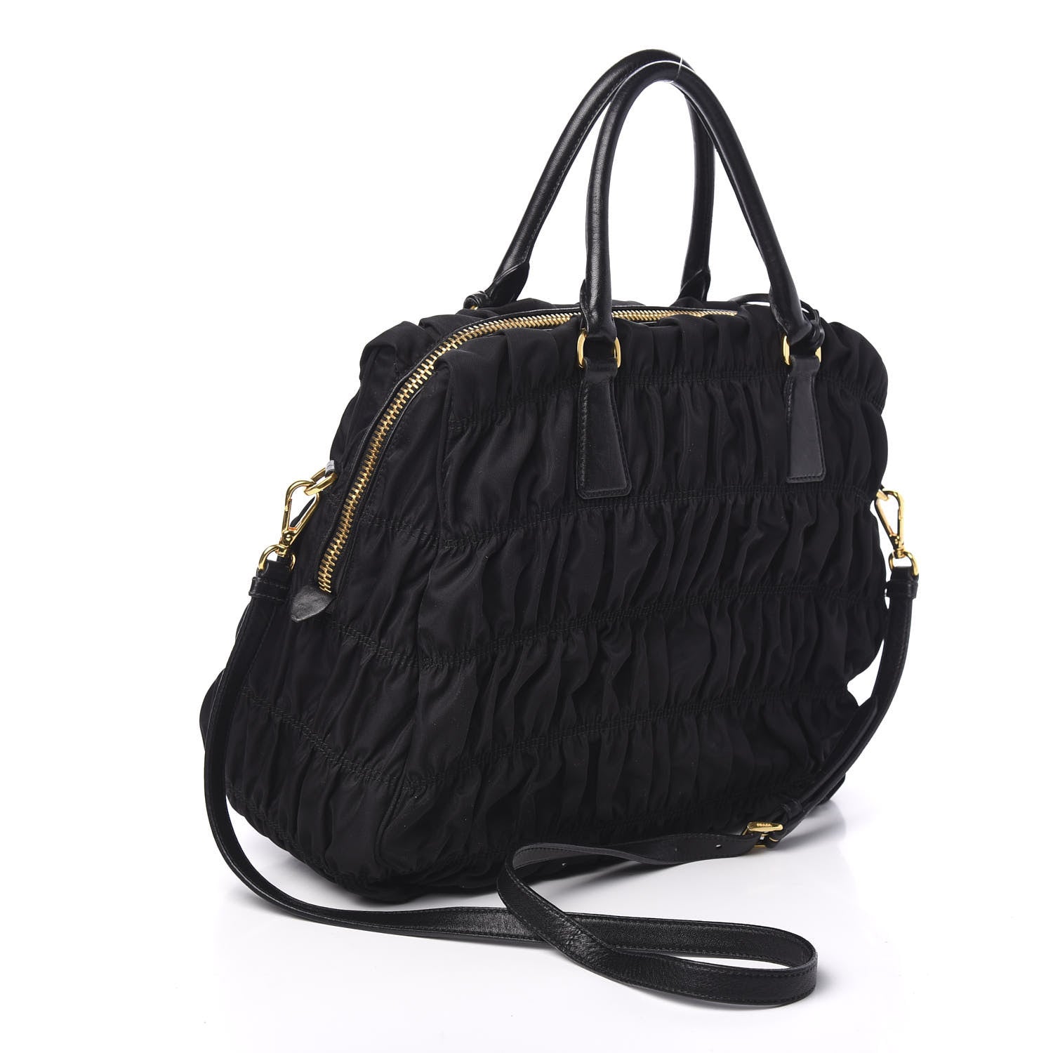 Prada Tessuto Nylon Gaufre Tote Black 2 of 9