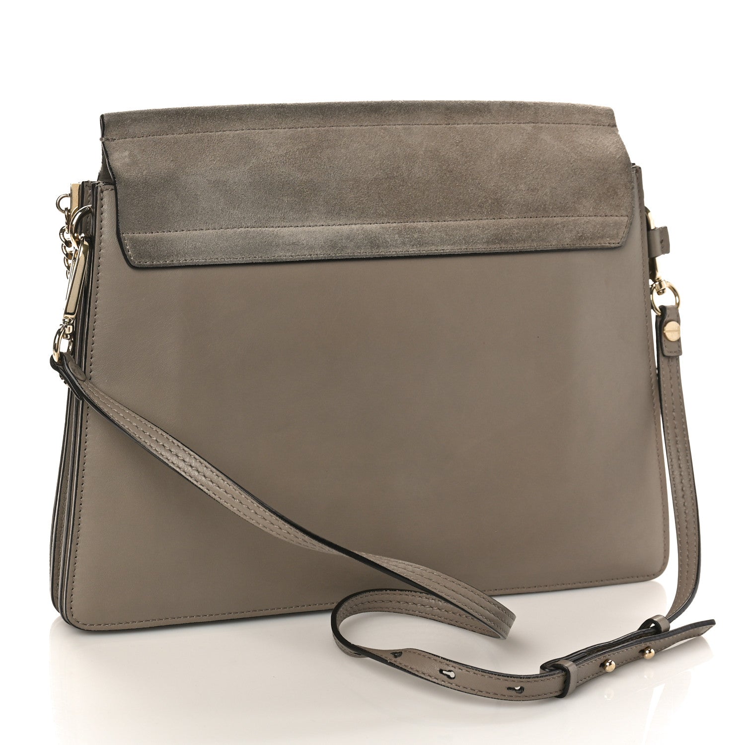 Chloe Calfskin Suede Medium Faye Shoulder Bag Motty Grey 2 of 11