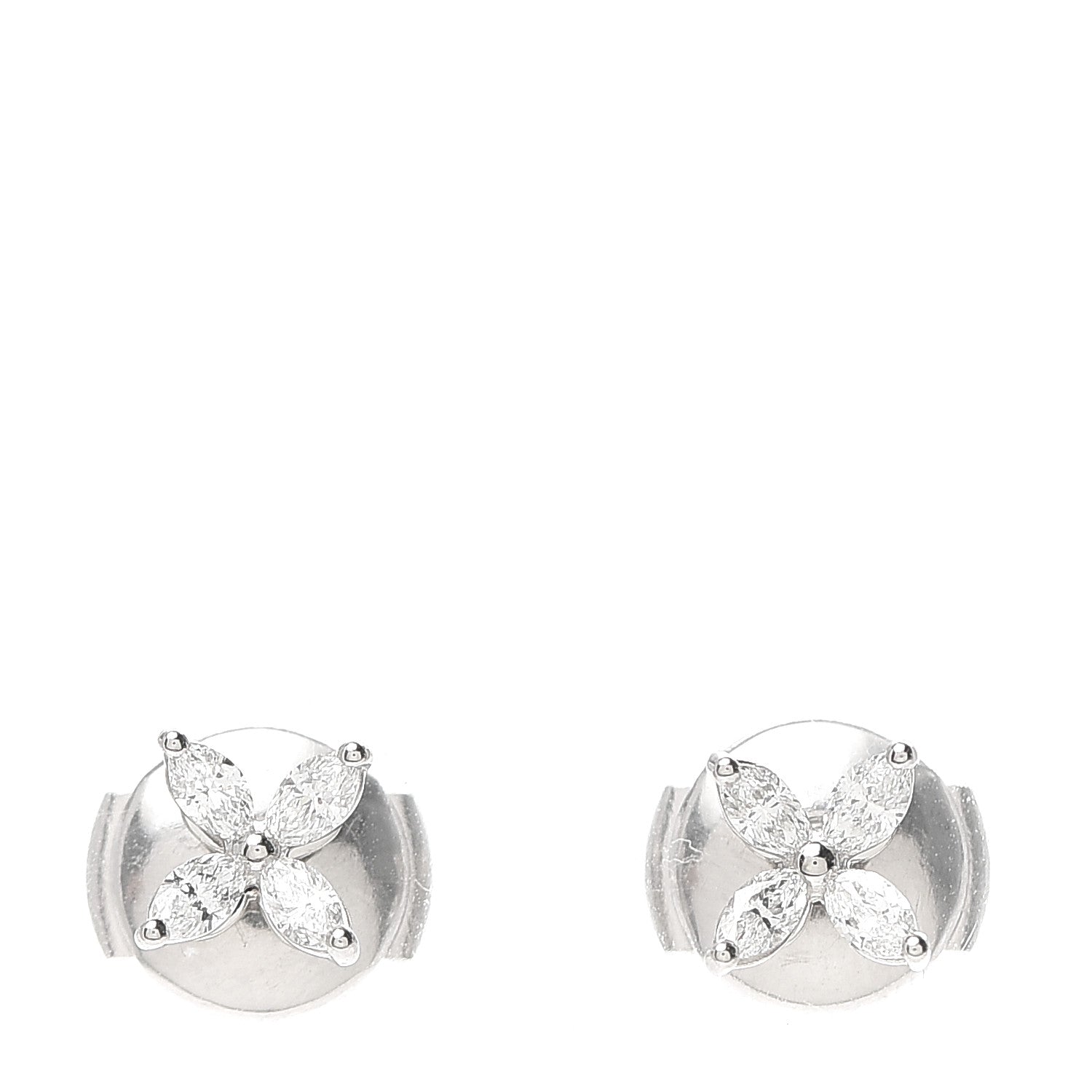 Tiffany Platinum Diamond .19ct Mini Victoria Earrings 1 of 5
