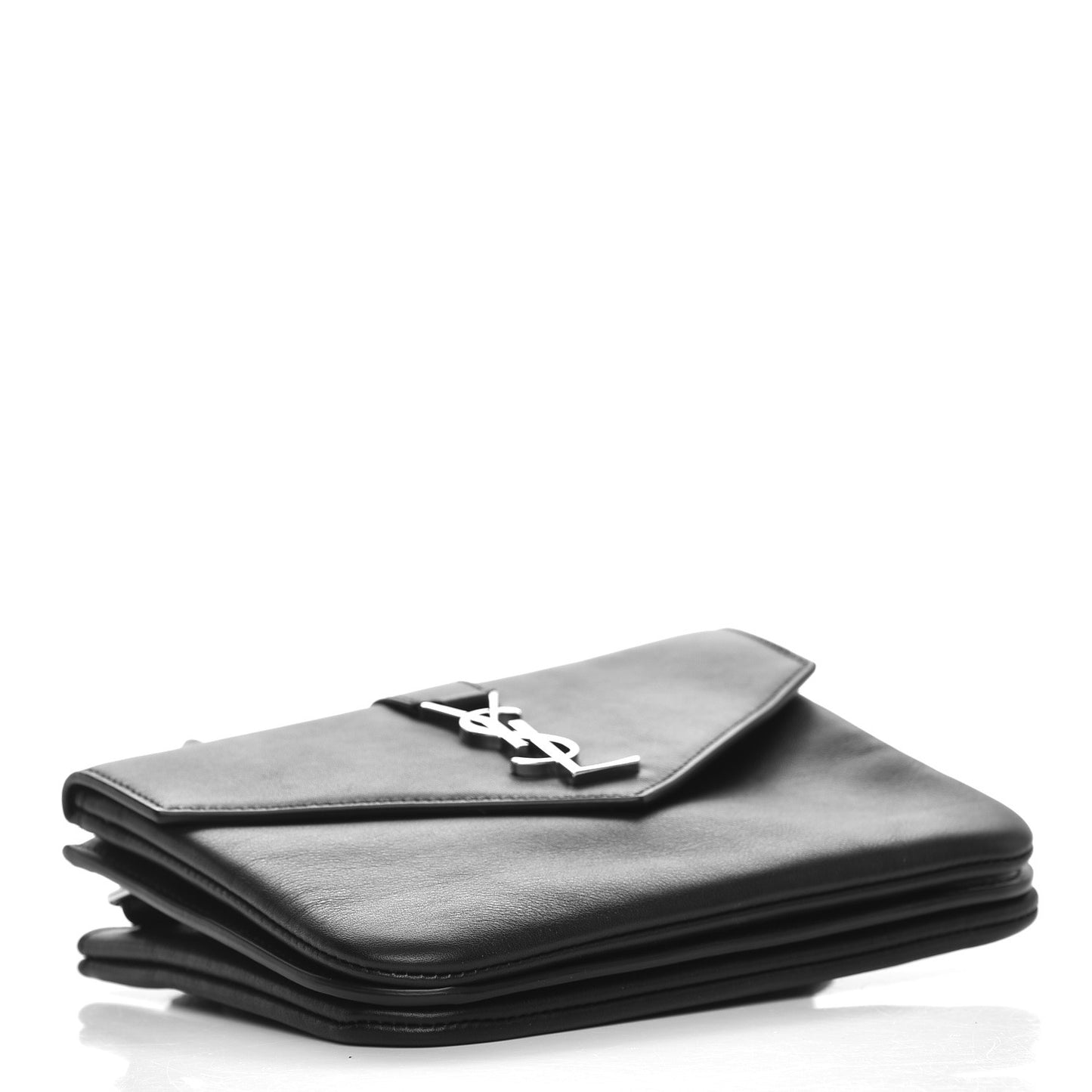 Calfskin Monogram Tri Pocket Crossbody Bag Black