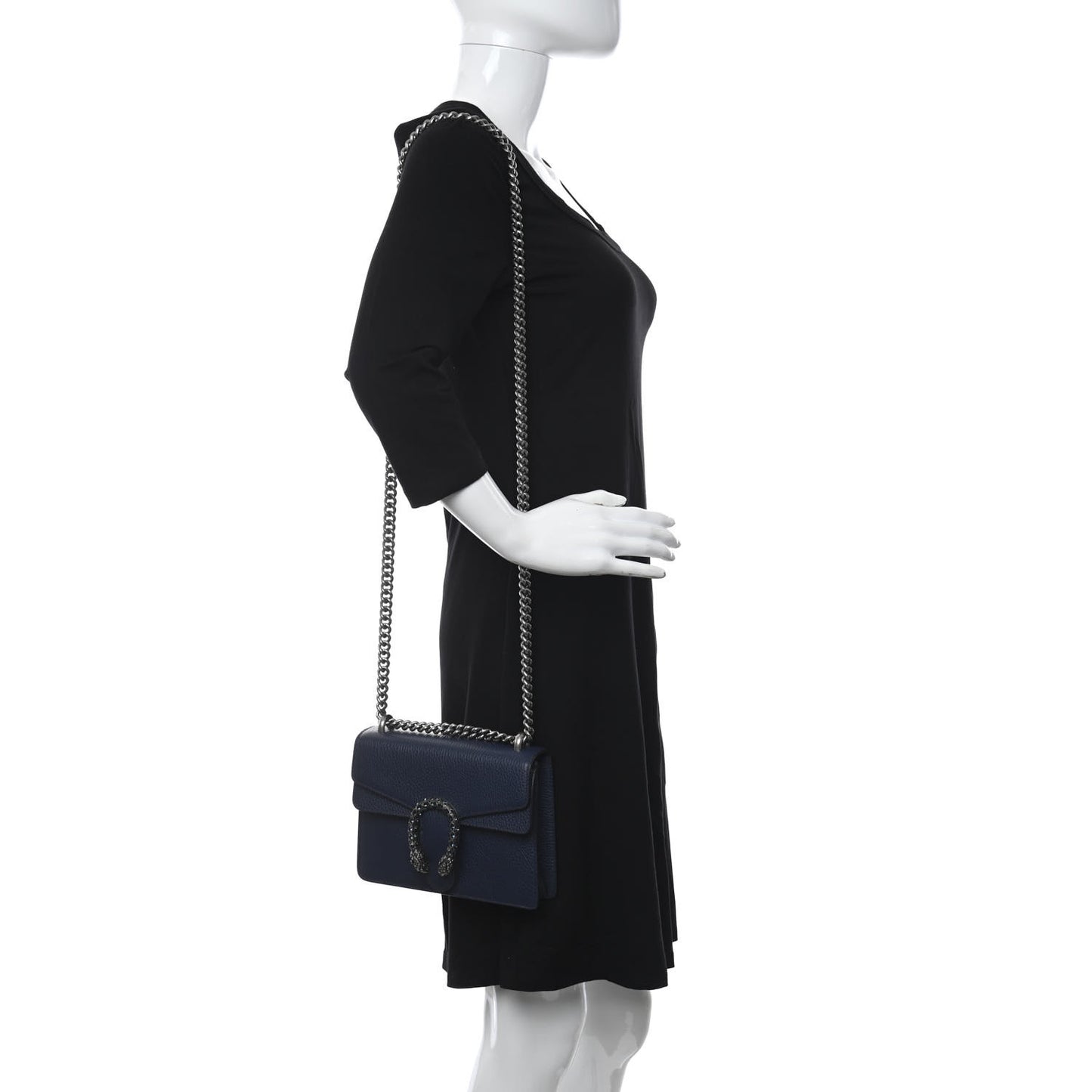 Dollar Calfskin Crystal Mini Dionysus Shoulder Bag Blue Agata Montana Sapphire