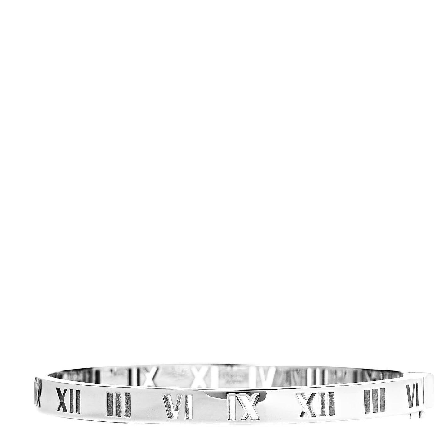 Sterling Silver Atlas Pierced Hinged Bangle Bracelet