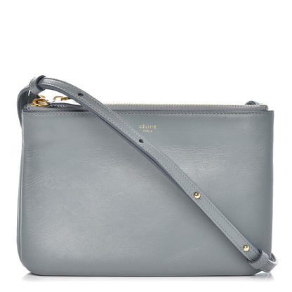Celine Lambskin Small Trio Crossbody Bag Storm 1 of 10