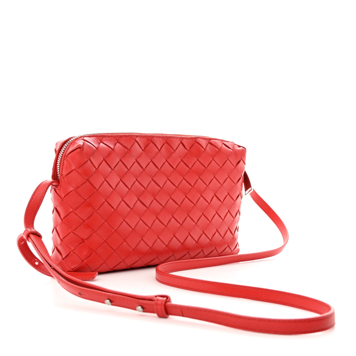 Nappa Intrecciato Small Camera Bag Red