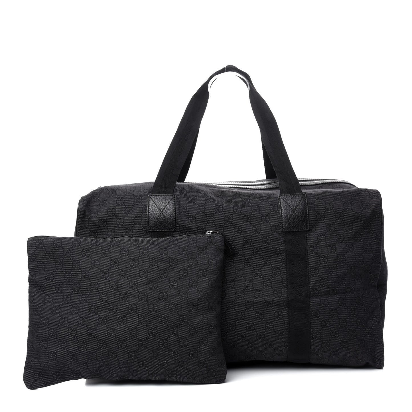 Denim Monogram Large Collapsible Carry On Duffle Black