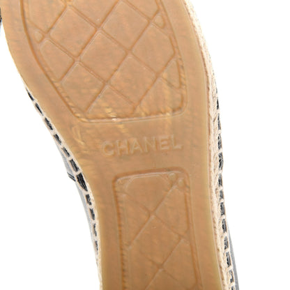 Chanel Calfskin Chain CC Espadrilles 38 Black 9 of 11