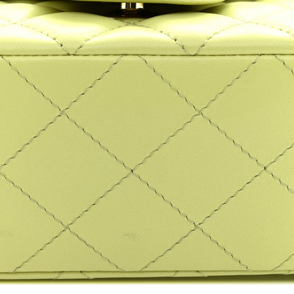 Chanel Lambskin Quilted Mini Rectangular Flap Light Green 11 of 12