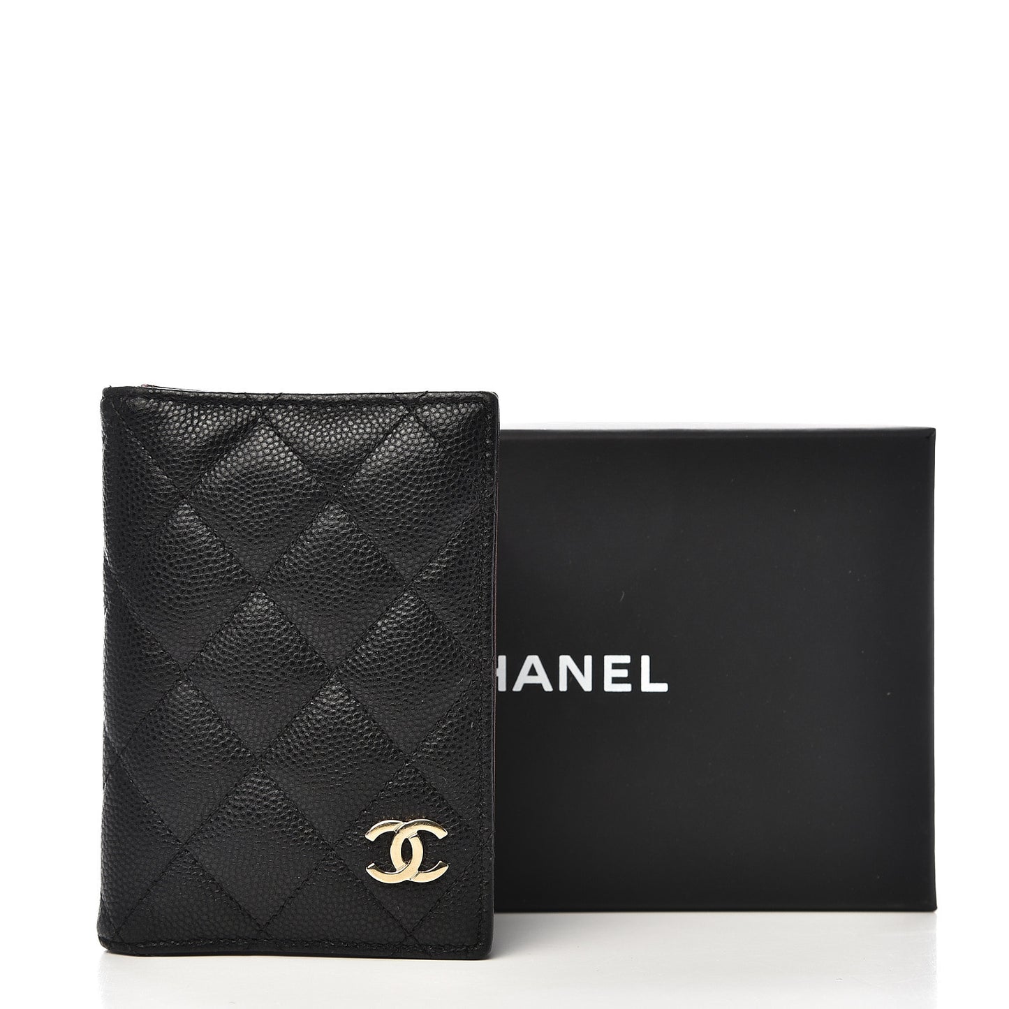 Caviar Quilted Card Holder Wallet Black