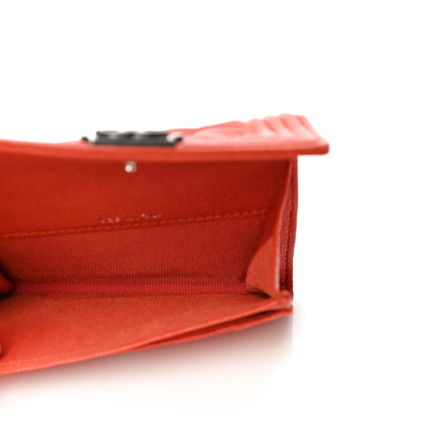 Caviar Quilted Boy Flap Card Holder Orange