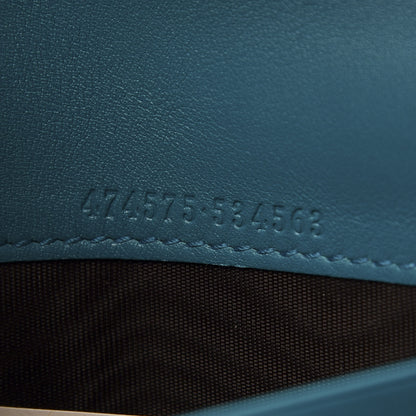 Gucci Velvet Matelasse GG Marmont Chain Wallet Pavone Cyan 6 of 9