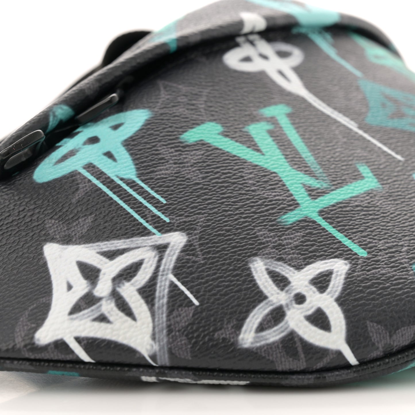 Monogram Eclipse LV Graffiti Discovery Bumbag Green Lights