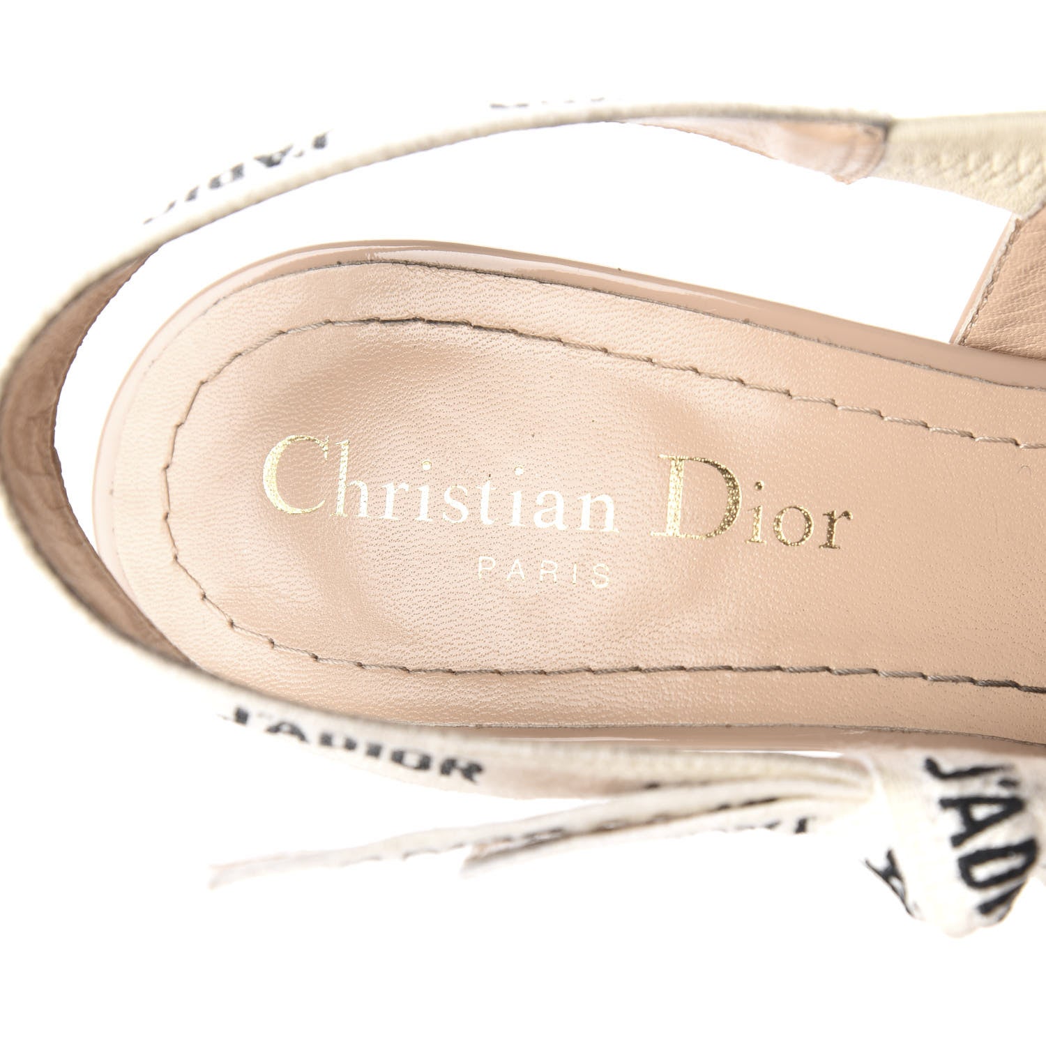 Christian Dior Patent Ribbon J'Adior Slingback 65mm Pumps 37.5 Nude 8 of 11