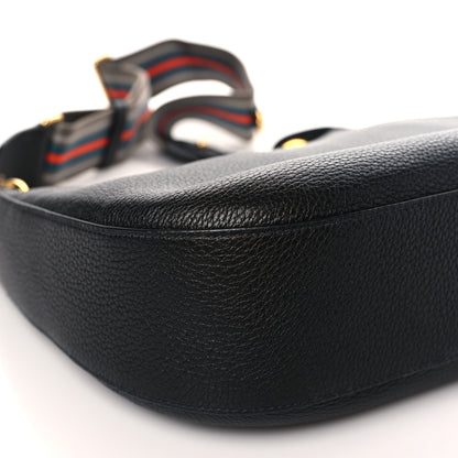 Prada Vitello Daino Zippered Messenger Hobo Black 7 of 8