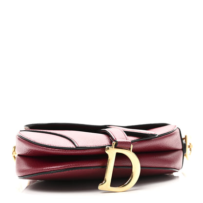Christian Dior Grained Calfskin Mini Saddle Bag Red 4 of 9