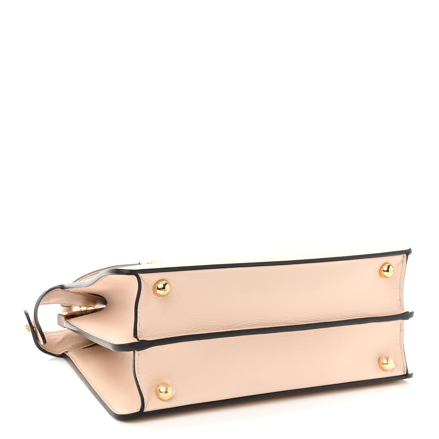 Vitello Seta Shiny Nappa Plexiglass Small Peekaboo I SEE U Satchel Poudre
