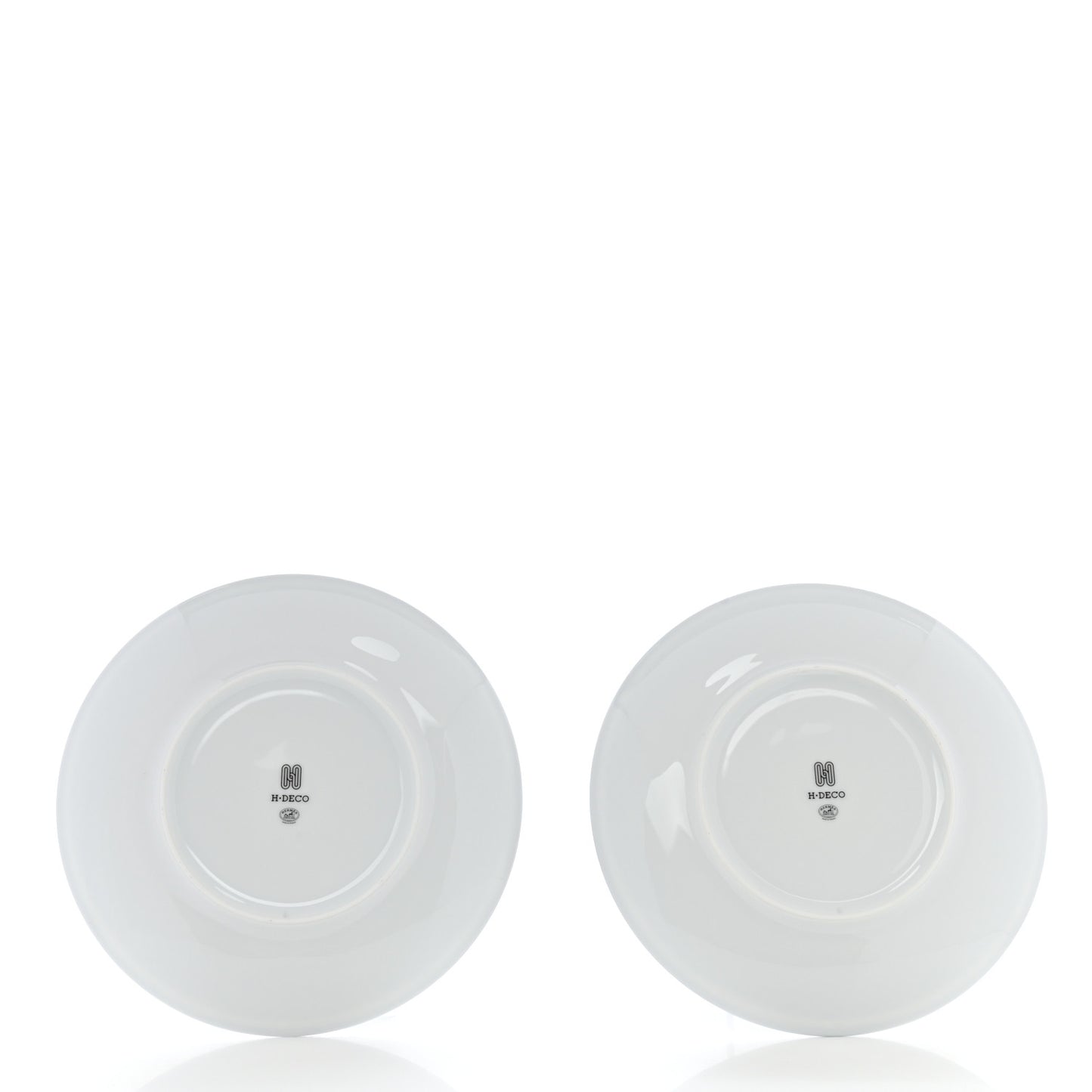 Porcelain H Deco Dessert Plates Set of 2 Black