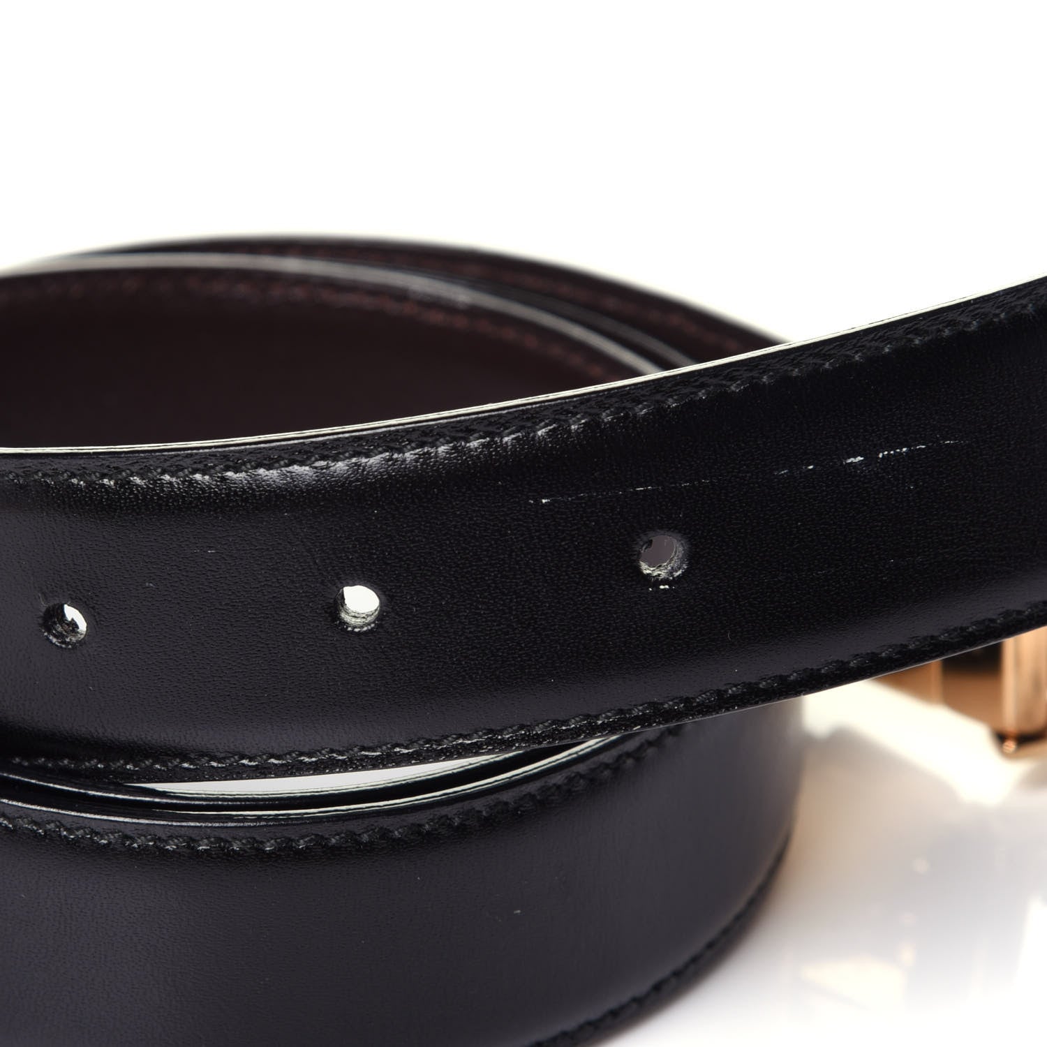 Gucci Calfskin Interlocking G Reversible Belt 90 36 Black Brown 3 of 7