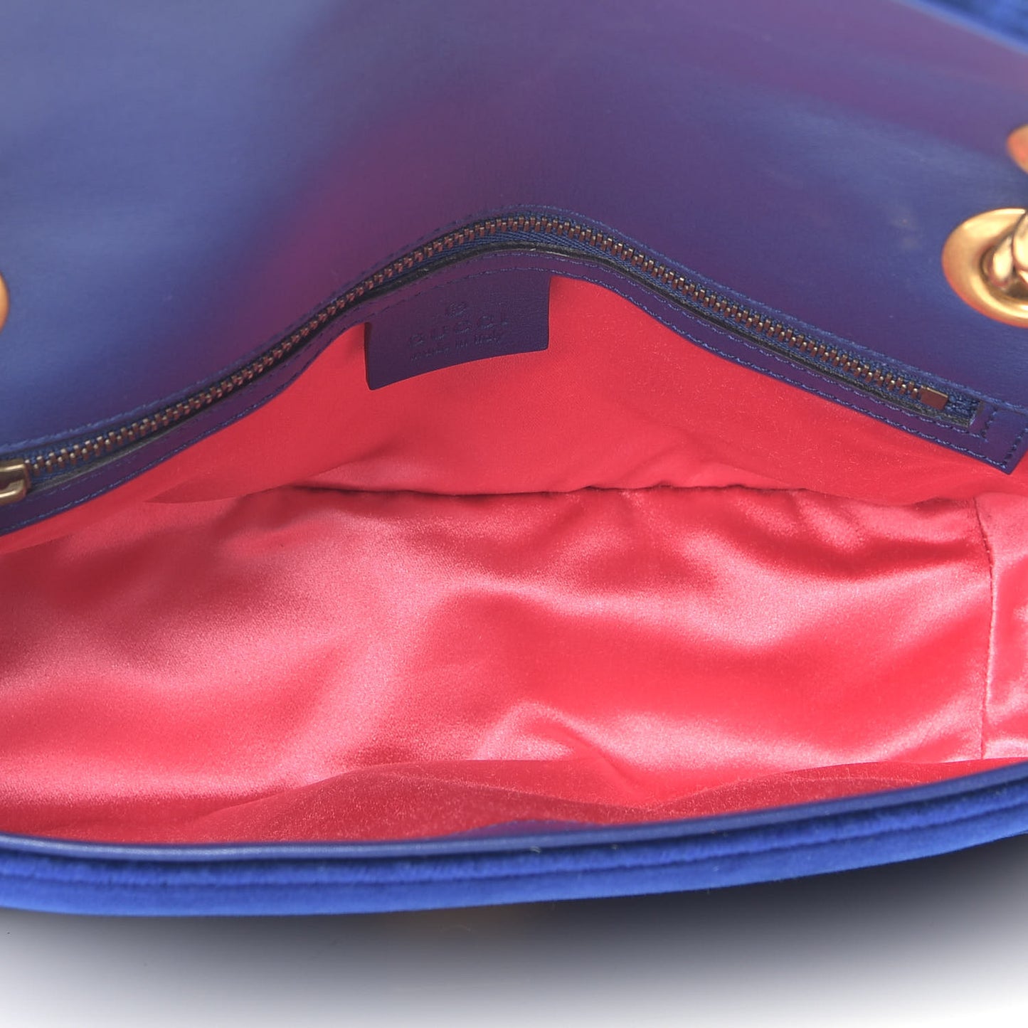 Velvet Matelasse Small GG Marmont Shoulder Bag Cobalt Blue