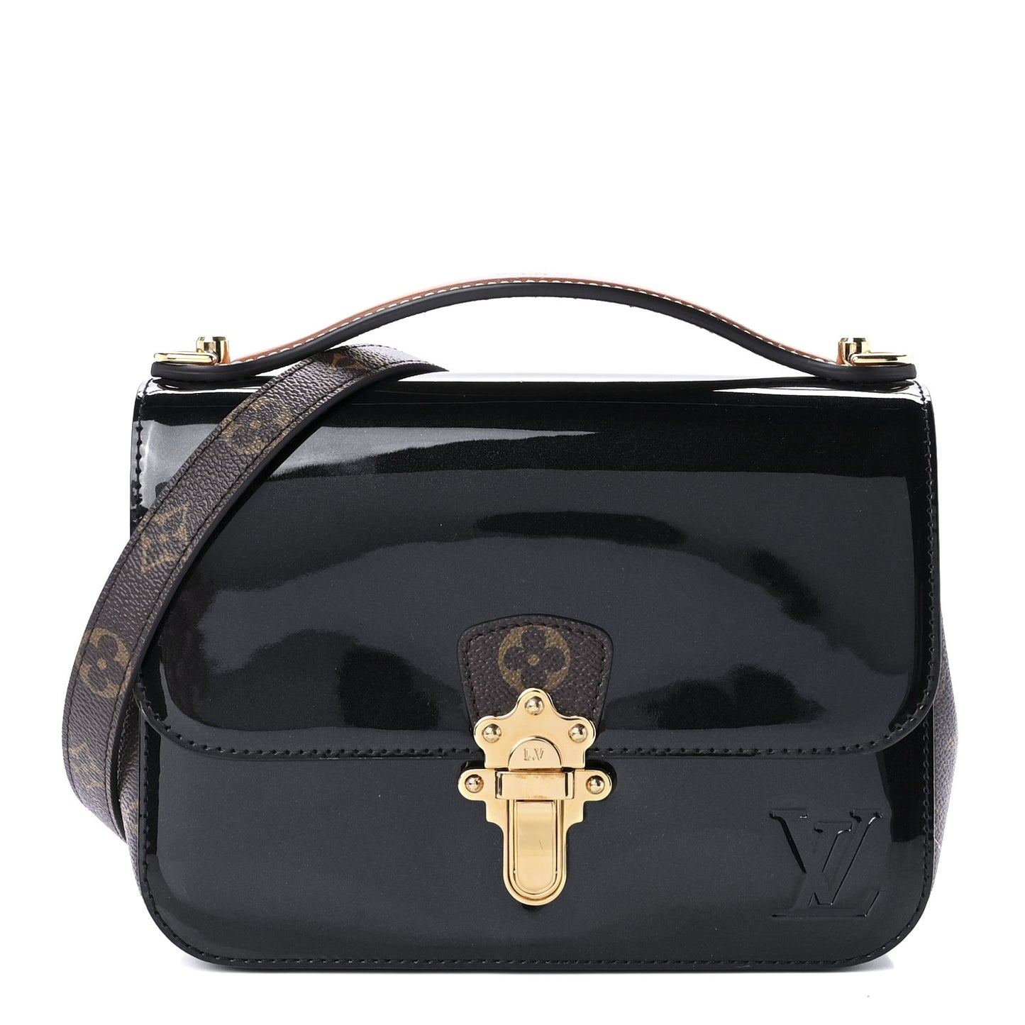 Patent Calfskin Monogram Cherrywood BB Black