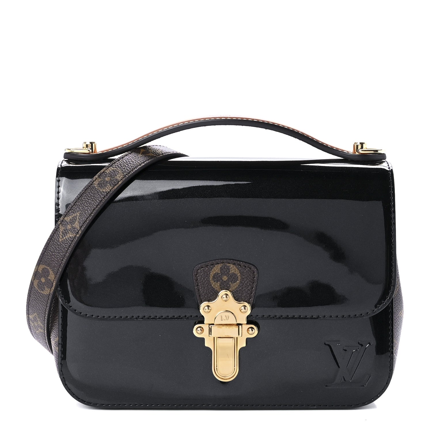 Louis Vuitton Patent Calfskin Monogram Cherrywood BB Black 1 of 8