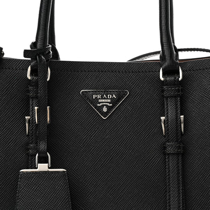 Prada Saffiano Cuir Large Double Bag Black Mughetto 7 of 17