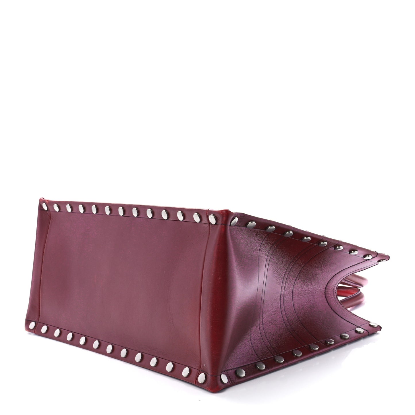 Calfskin Laser Cut Studded Medium Book Tote Red