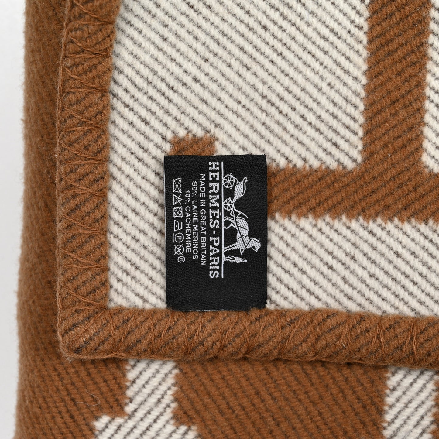 Wool Cashmere Avalon Blanket Ecru Camel